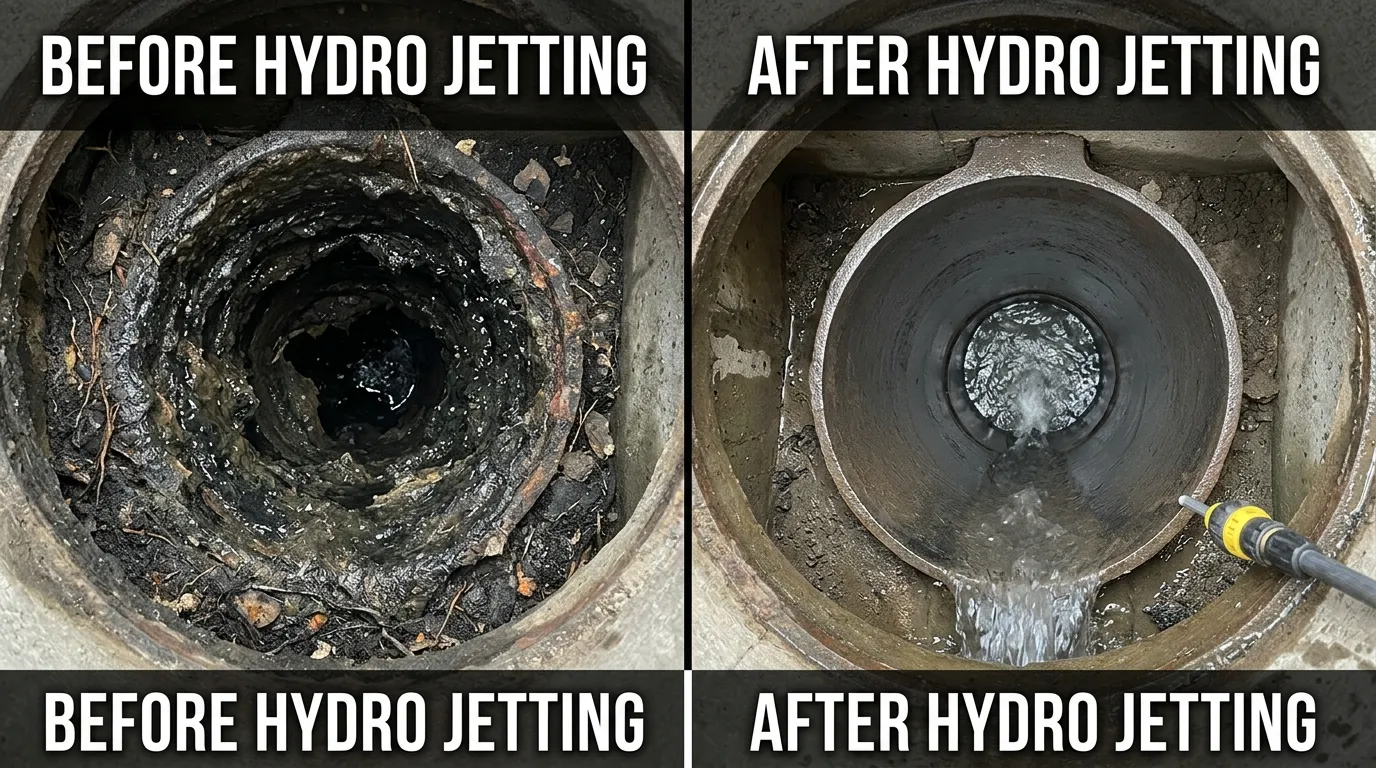 Hydro Jetting Drain and Sewer Cleaning Before and After Results — Arch Louis Plumbers St. Louis MO