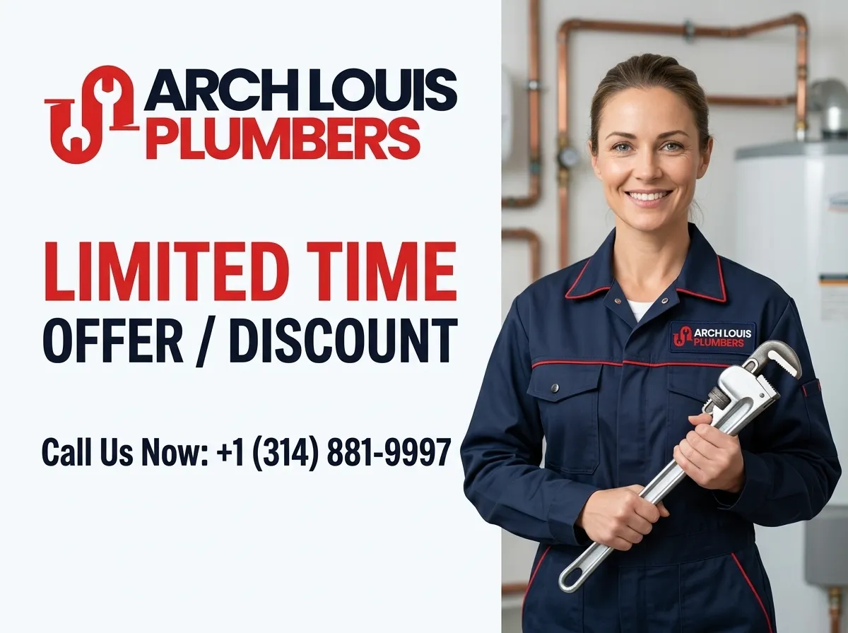 Limited time offer discount on professional plumbing services in St. Louis by Arch Louis Plumbers