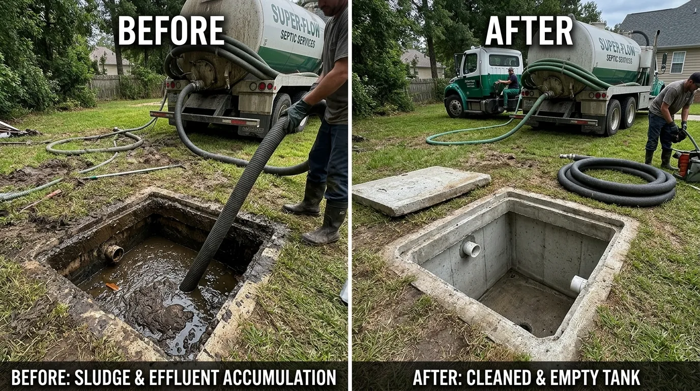 Septic Tank Cleaning and Pumping Before and After Results - Arch Louis Plumbers St. Louis MO